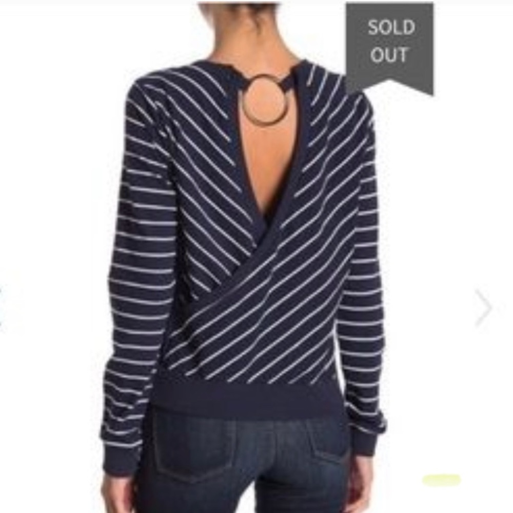 Code X Mode -Striped Open Back Sweatshirt- Size: … - image 4